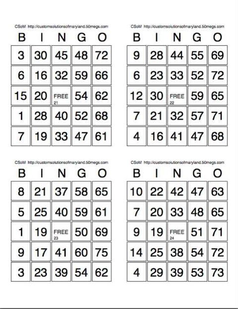 bingo call sheet template